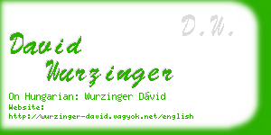 david wurzinger business card